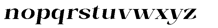 Bleshil Bold Semi Expanded Slant L-T Font LOWERCASE