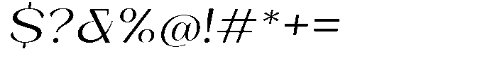 Bleshil Expanded Slant L-T Font OTHER CHARS