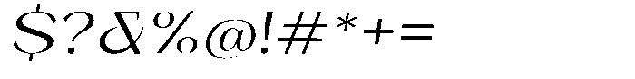 Bleshil Expanded Slant Font OTHER CHARS