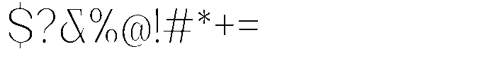 Bleshil Extra Light Condensed L-T Font OTHER CHARS
