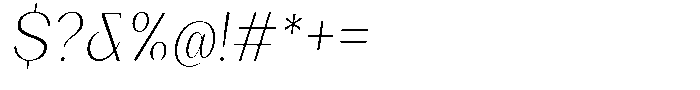 Bleshil Extra Light Condensed Slant L-T Font OTHER CHARS
