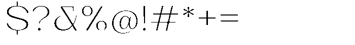 Bleshil Extra Light Expanded L-T Font OTHER CHARS