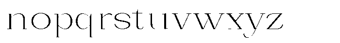 Bleshil Extra Light Expanded L-T Font LOWERCASE