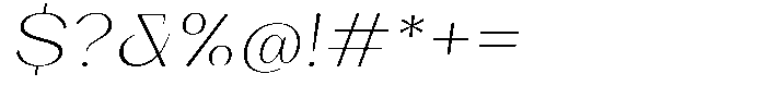 Bleshil Extra Light Expanded Slant L-T Font OTHER CHARS