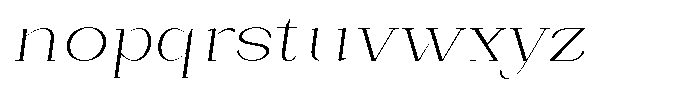 Bleshil Extra Light Expanded Slant L-T Font LOWERCASE