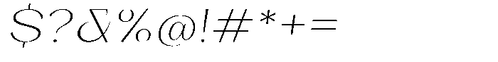 Bleshil Extra Light Expanded Slant Font OTHER CHARS