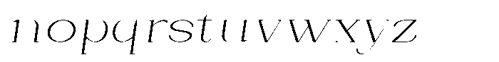 Bleshil Extra Light Expanded Slant Font LOWERCASE