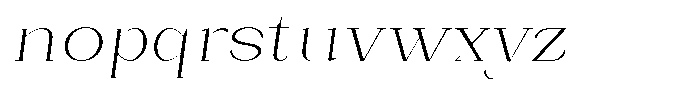 Bleshil Extra Light Semi Exp Slt L-T Font LOWERCASE