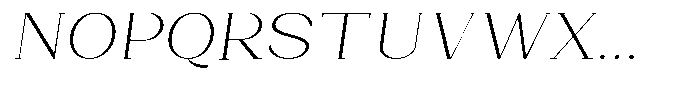 Bleshil Extra Light Semi Expanded Slant Font UPPERCASE