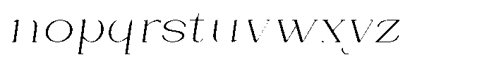 Bleshil Extra Light Semi Expanded Slant Font LOWERCASE