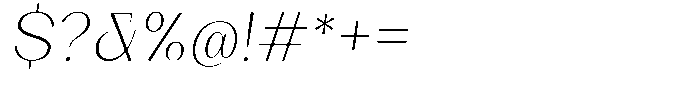Bleshil Extra Light Slant L-T Font OTHER CHARS