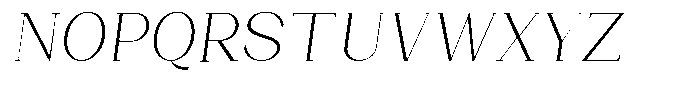 Bleshil Extra Light Slant L-T Font UPPERCASE