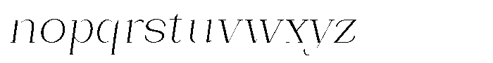 Bleshil Extra Light Slant L-T Font LOWERCASE