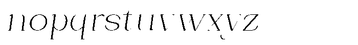 Bleshil Extra Light Slant Font LOWERCASE