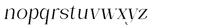 Bleshil Light Condensed Slant L-T Font LOWERCASE