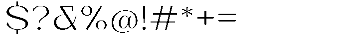 Bleshil Light Expanded L-T Font OTHER CHARS