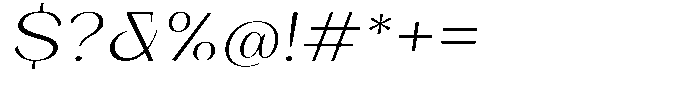 Bleshil Light Expanded Slant L-T Font OTHER CHARS