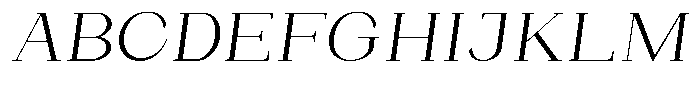 Bleshil Light Expanded Slant L-T Font