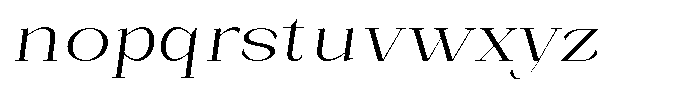 Bleshil Light Expanded Slant L-T Font LOWERCASE