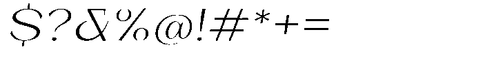 Bleshil Light Expanded Slant Font OTHER CHARS