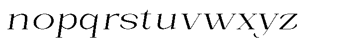 Bleshil Light Expanded Slant Font LOWERCASE