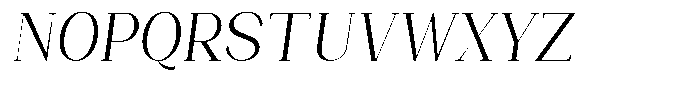 Bleshil Light Semi Condensed Slant L-T Font UPPERCASE