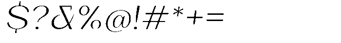 Bleshil Light Semi Expanded Slant L-T Font OTHER CHARS