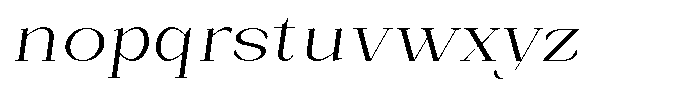 Bleshil Light Semi Expanded Slant L-T Font LOWERCASE