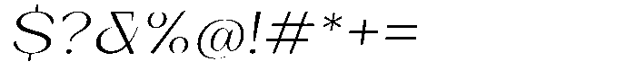 Bleshil Light Semi Expanded Slant Font OTHER CHARS