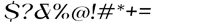 Bleshil Medium Expanded Slant L-T Font OTHER CHARS