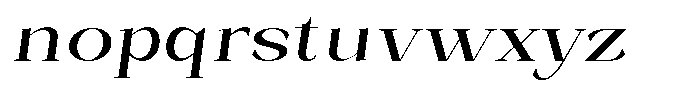 Bleshil Medium Expanded Slant L-T Font LOWERCASE