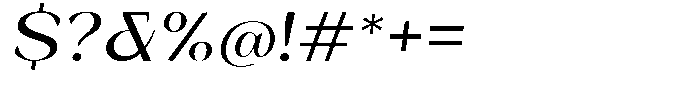 Bleshil Medium Semi Expanded Slant L-T Font OTHER CHARS