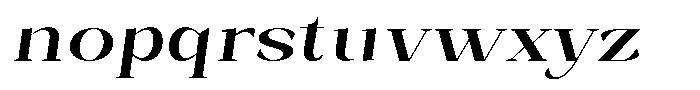 Bleshil Semi Bold Expanded Slant L-T Font LOWERCASE