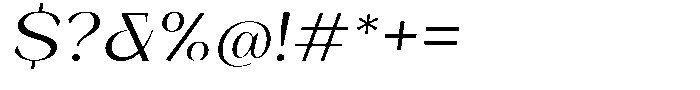 Bleshil Semi Expanded Slant L-T Font OTHER CHARS