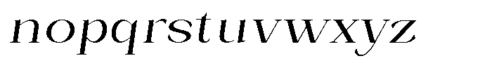 Bleshil Semi Expanded Slant L-T Font LOWERCASE