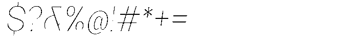 Bleshil Thin Condensed Slant L-T Font OTHER CHARS