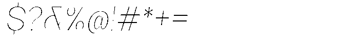 Bleshil Thin Condensed Slant. Font OTHER CHARS