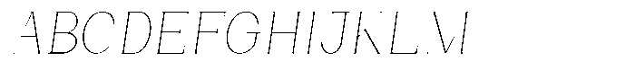 Bleshil Thin Condensed Slant. Font UPPERCASE