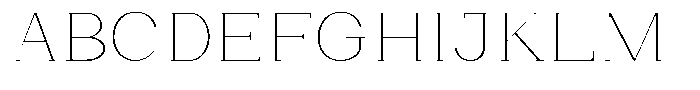 Bleshil Thin Expanded L-T Font UPPERCASE