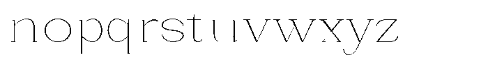 Bleshil Thin Expanded L-T Font LOWERCASE