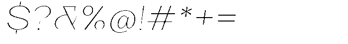 Bleshil Thin Expanded Slant L-T Font OTHER CHARS