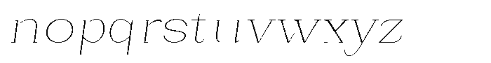 Bleshil Thin Expanded Slant L-T Font LOWERCASE