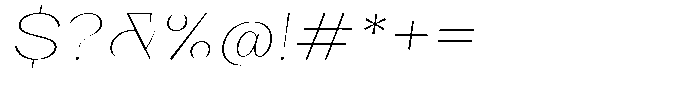 Bleshil Thin Expanded Slant Font OTHER CHARS