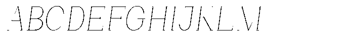 Bleshil Thin Semi Condensed Slant L-T Font UPPERCASE