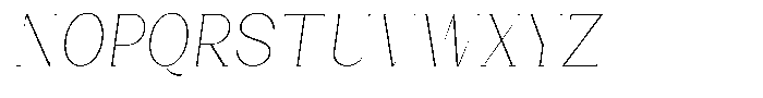 Bleshil Thin Semi Condensed Slant L-T Font UPPERCASE