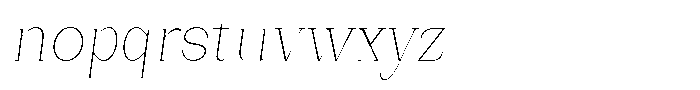 Bleshil Thin Semi Condensed Slant L-T Font LOWERCASE