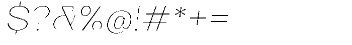 Bleshil Thin Semi Expanded Slant L-T Font OTHER CHARS