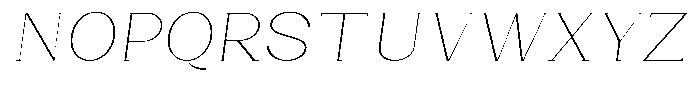 Bleshil Thin Semi Expanded Slant L-T Font UPPERCASE