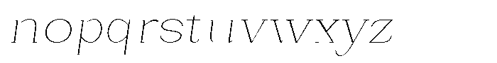 Bleshil Thin Semi Expanded Slant L-T Font LOWERCASE