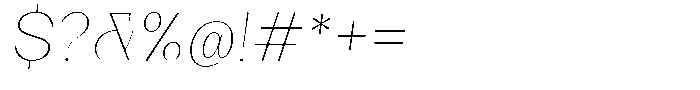 Bleshil Thin Slant L-T Font OTHER CHARS